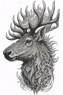 elk head tattoo design idea