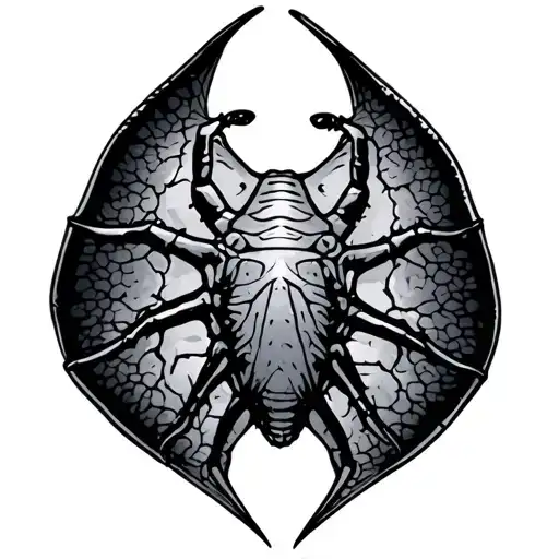mosquito sting ray silhouette tattoo design idea