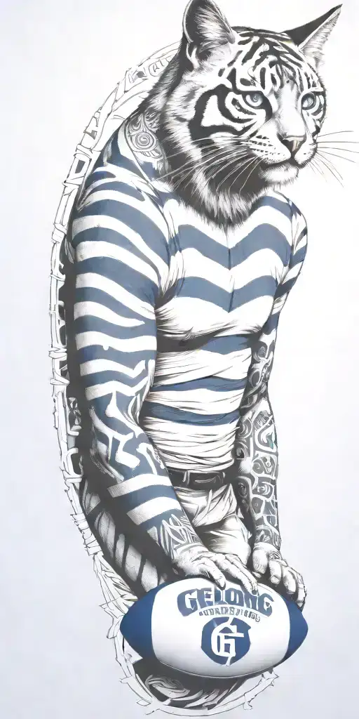Geelong cats football club AFL stadium in background  tattoo design idea