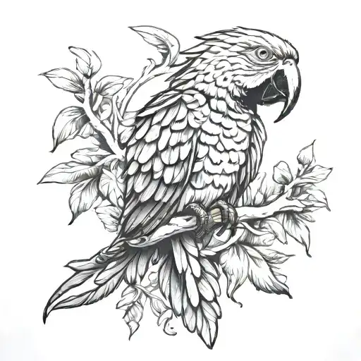 macaw tattoo design idea