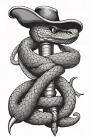 snake wrapped around dagger tattoo design idea