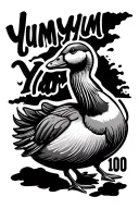A Goose with the Word "YumYum" next to it tattoo design idea