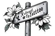 flower tattoo design combining street sign tattoo tattoo design idea