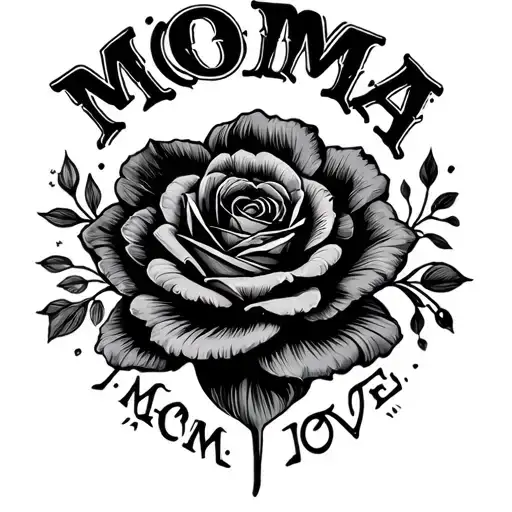 "MOMMA" mom love tattoo design idea