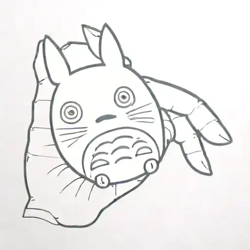 totoro studio ghibli and nico robin hands bellow tattoo design idea