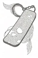 one empty blank rectangular japanese omamori charm tattoo design idea