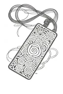 one empty blank rectangular japanese omamori charm tattoo design idea