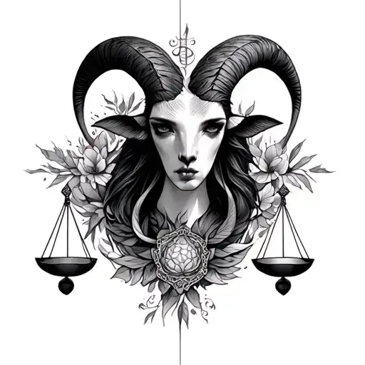 mix of Libra and aries tattoo  tattoo design idea