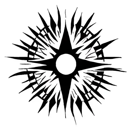 Nordic Cross constellation rising sun tattoo design idea