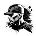 skinhead software developer coding tattoo design idea