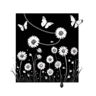 daisy chain with trail, dandelion, butterfly, ladybird. initials on the daisy's wrapped around wrist tattoo design idea