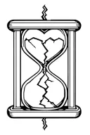heartless with broken hourglass tattoo design idea
