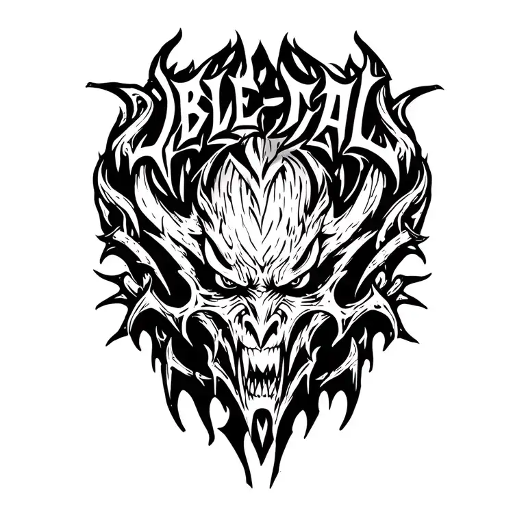 "B E L I A L" BELIAL DEMON tattoo design idea