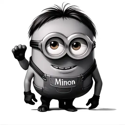Minion with my children name written tattoo design idea