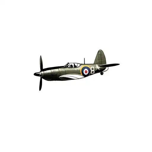 spitfire plane flying tattoo design idea