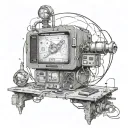 science, computer, dystopia tattoo design idea