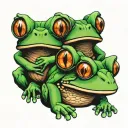 see no evil  speak no evil three frogs tattoo design idea