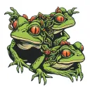 see no evil  speak no evil three frogs tattoo design idea