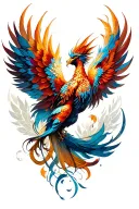 Feminine Phoenix tattoo design idea