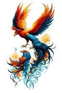 Feminine Phoenix tattoo design idea