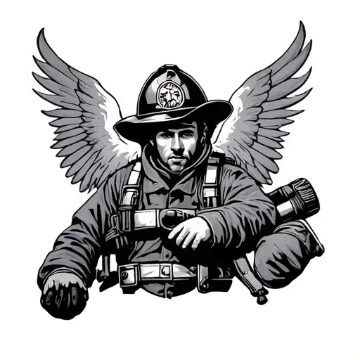 Chaillote and firefighter tattoo design idea