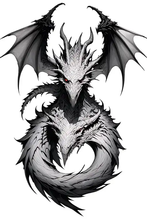 bahamut final fantasy tattoo design idea