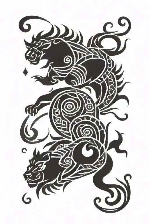 Leo and cancer zodiac sign tattoo design idea