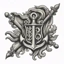 Coat of arms of Hamburg with anchor and infinity sign tattoo design idea