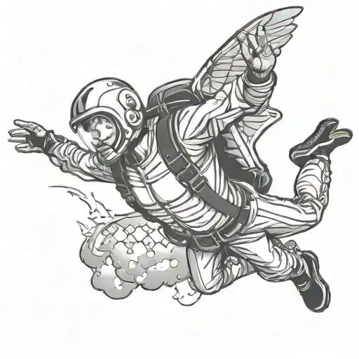 Skydiving tattoo design idea