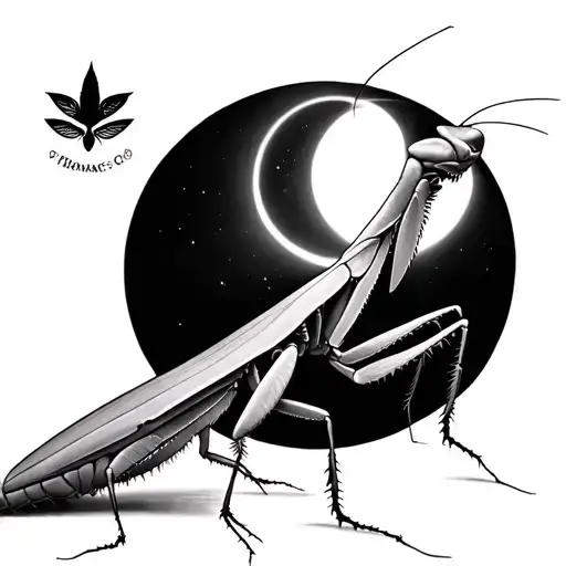 praying mantis life cycle also representing grandmas spirit tattoo design idea
