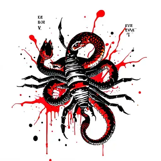 Snakes, scorpions, names Eve, Vova on the arm tattoo design idea