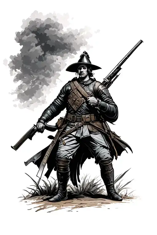 Colombian Lancer Soldier tattoo design idea