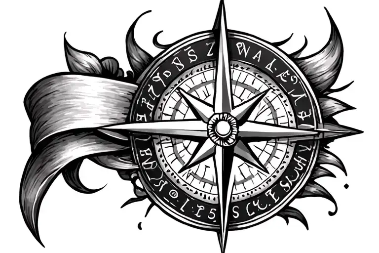 A compass rose arm band tattoo tattoo design idea
