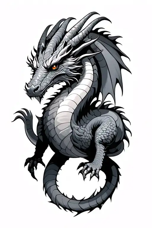 Capricorn Dragon tattoo design idea
