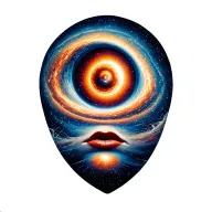 a vortex in interstellar space face tattoo design idea
