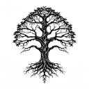 Celtic oak tree with roots tattoo design idea