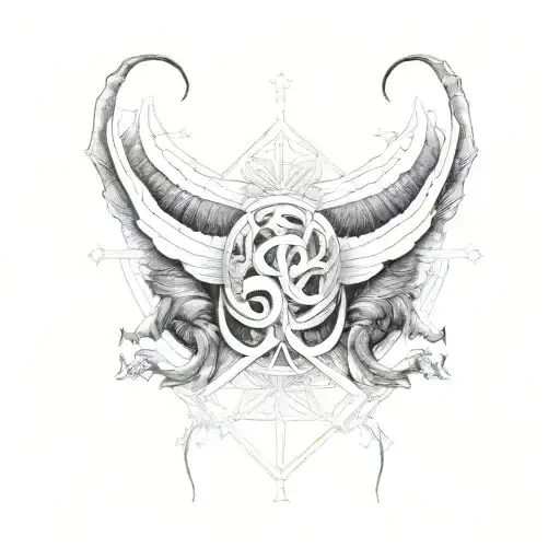Gemini and Scorpio Zodiac sign together tattoo design idea