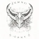 Gemini and Scorpio Zodiac sign together tattoo design idea