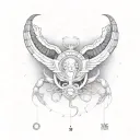 Gemini and Scorpio Zodiac sign together tattoo design idea