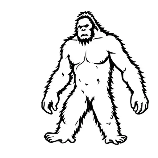 bigfoot figure tattoo design idea