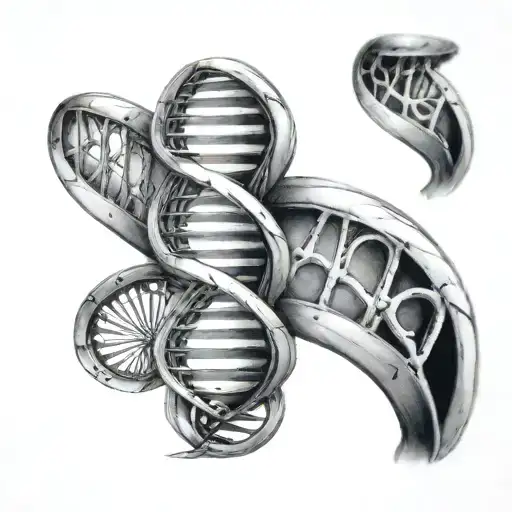 dna double helix tattoo design idea