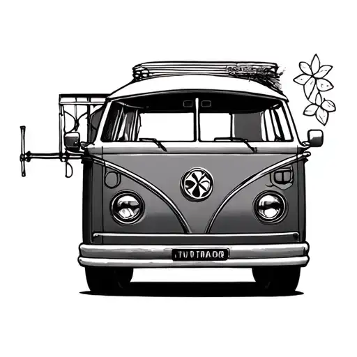 Campervan tattoo design idea
