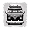 Campervan tattoo design idea