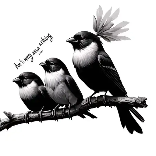 three little birds from bob marley and the quote "don't worry about a thing tattoo design idea