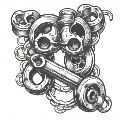 brass knuckles with a bow  tattoo design idea