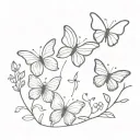 Flowers or butterflies or fancy text   tattoo design idea