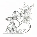 Flowers or butterflies or fancy text   tattoo design idea