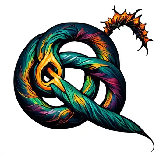 witch's knot with semi colon tattoo design idea