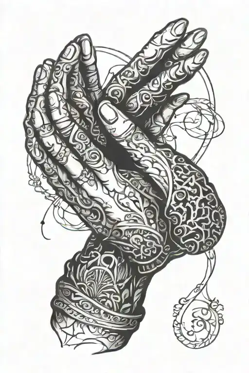 prayer hands tattoo design idea