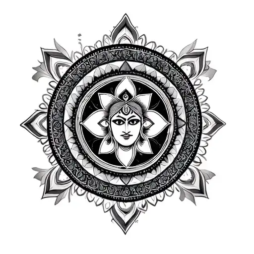Shiva associations , om, Shri yantra, mandala design incorporating tattoo design idea